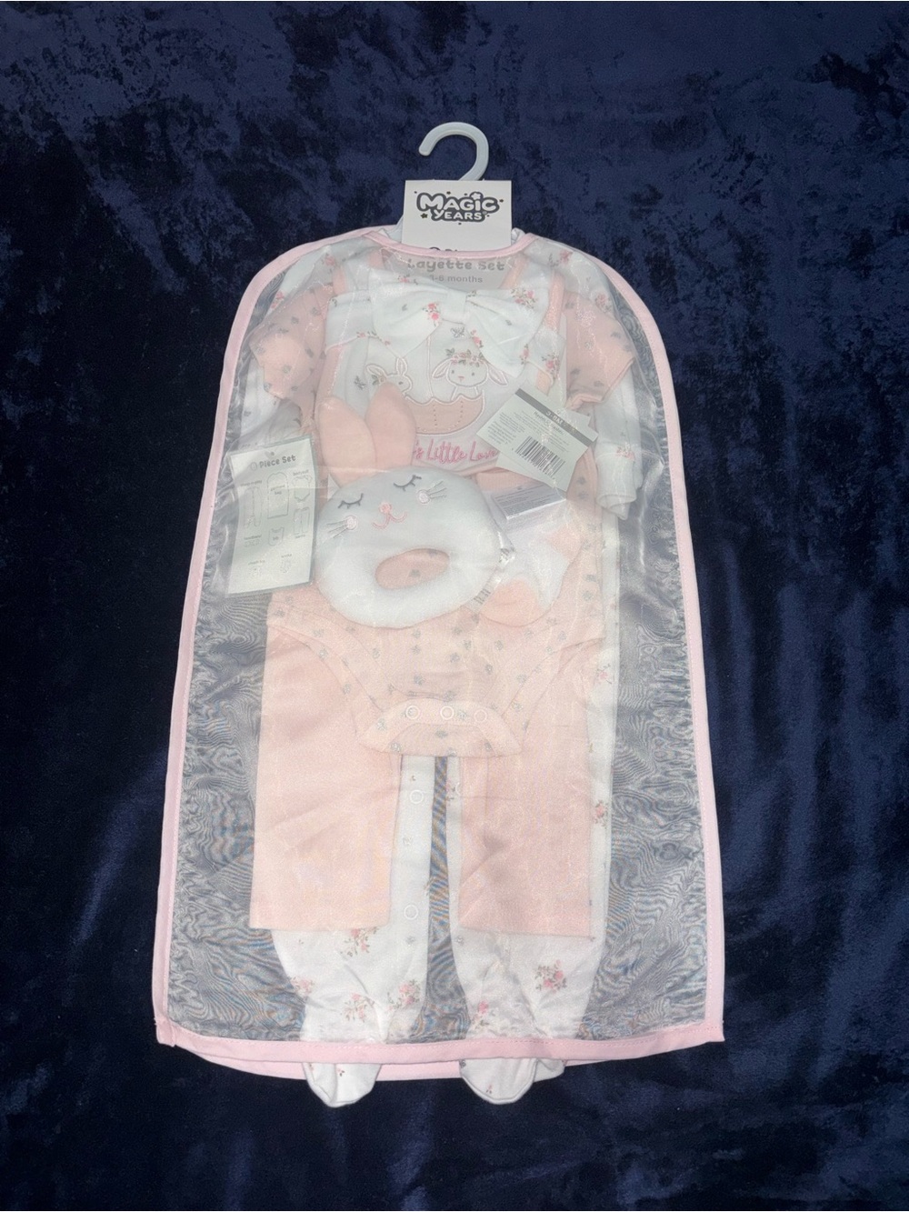Magic Baby Girl 3-Piece Layette Set - Light Pink & White